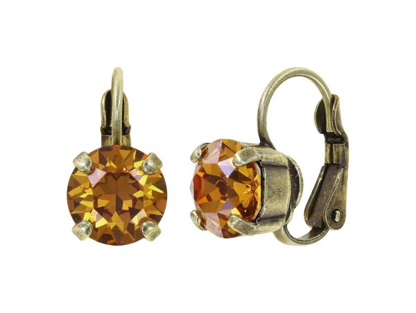 Yellow Topaz - Black Jack Ohrstecker Eurowire