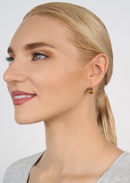 Yellow Topaz - Black Jack Ohrstecker Eurowire