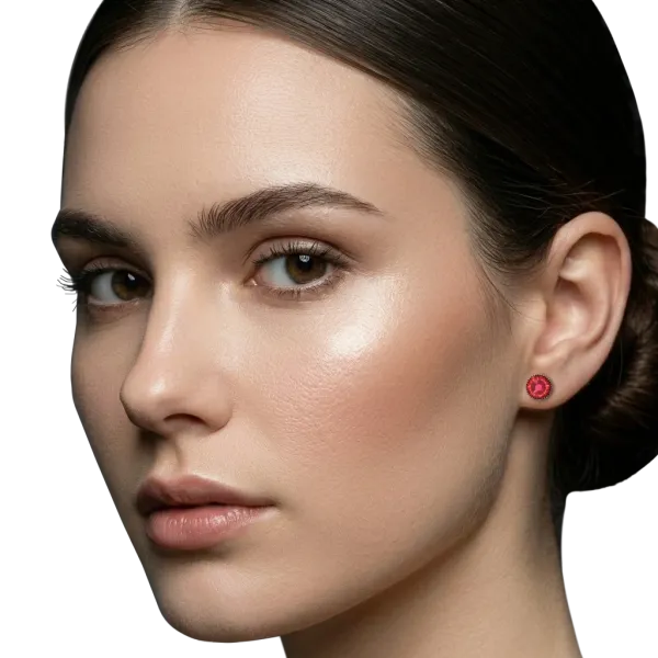 Pink - Black Jack - Konplott earrings - Navetted Knots
