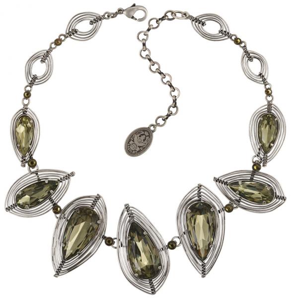 Amazonia - Konplott necklace (big) green/antique silver