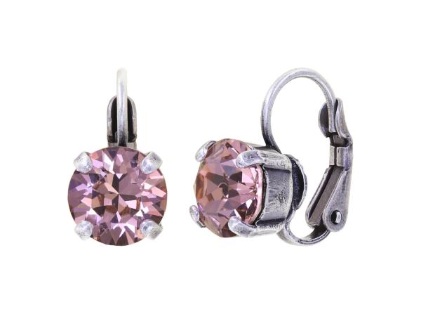 Pink Vintage Rose - Black Jack Ohrstecker Eurowire