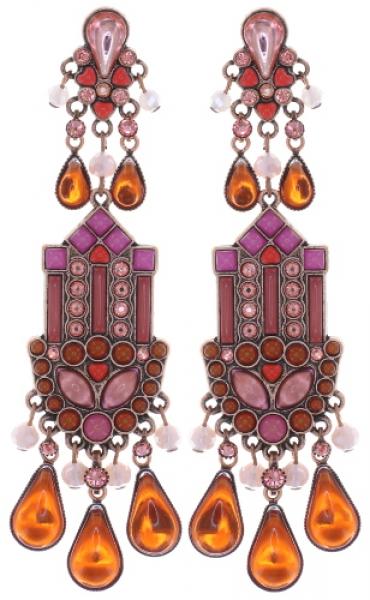 Every Little Bead - Mandala Ohrringe pink/orange - Konplott