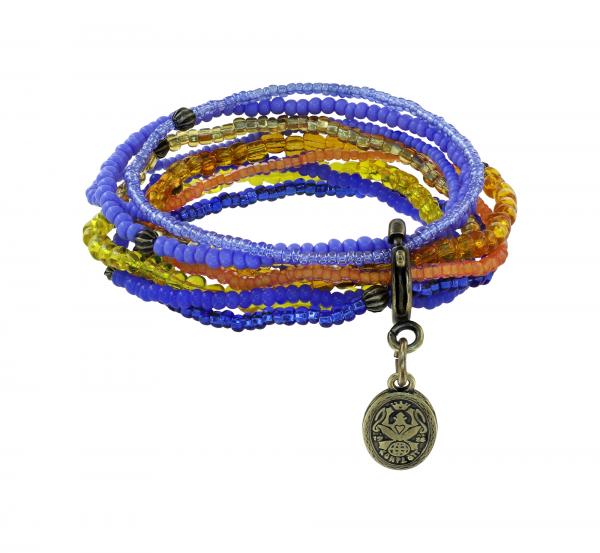 Petit Glamour d'Afrique blue/yellow - Bracelet Konplott