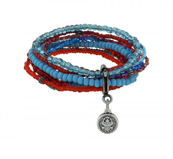 Petit Glamour d'Afrique blue/orange - Bracelet Konplott