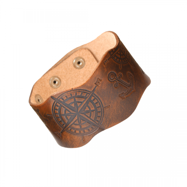 Maritim leather bracelet Brave - EYDL - in brown