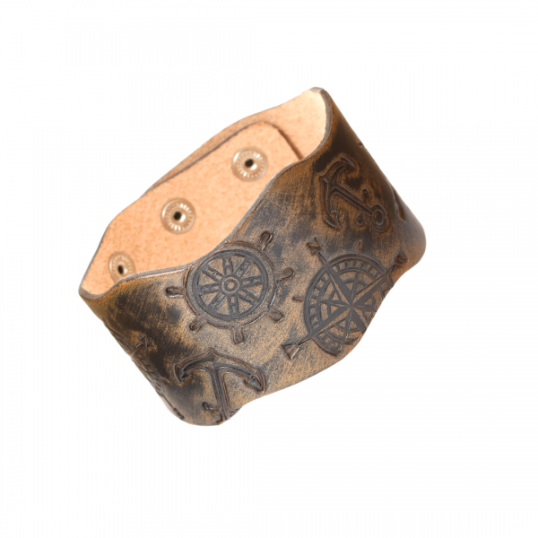 Maritim leather bracelet Brave - EYDL - in Black