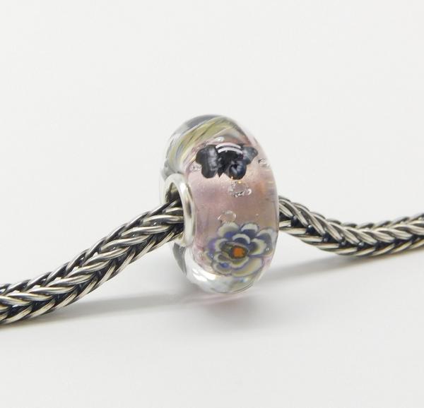 Soft Old Pink Butterfly - Elfbeads Glas - Originalfoto